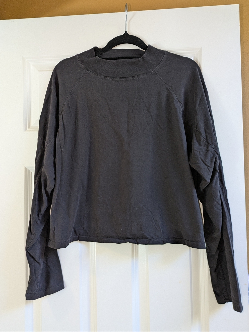 Free People Black Mock Neck Long Sleeve